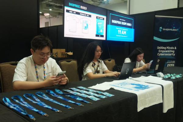 The SherpaSec booth at DEF CON SG