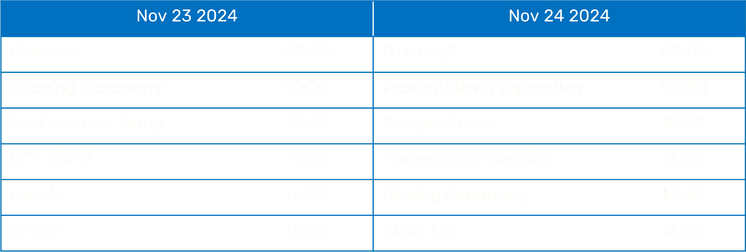 event agenda